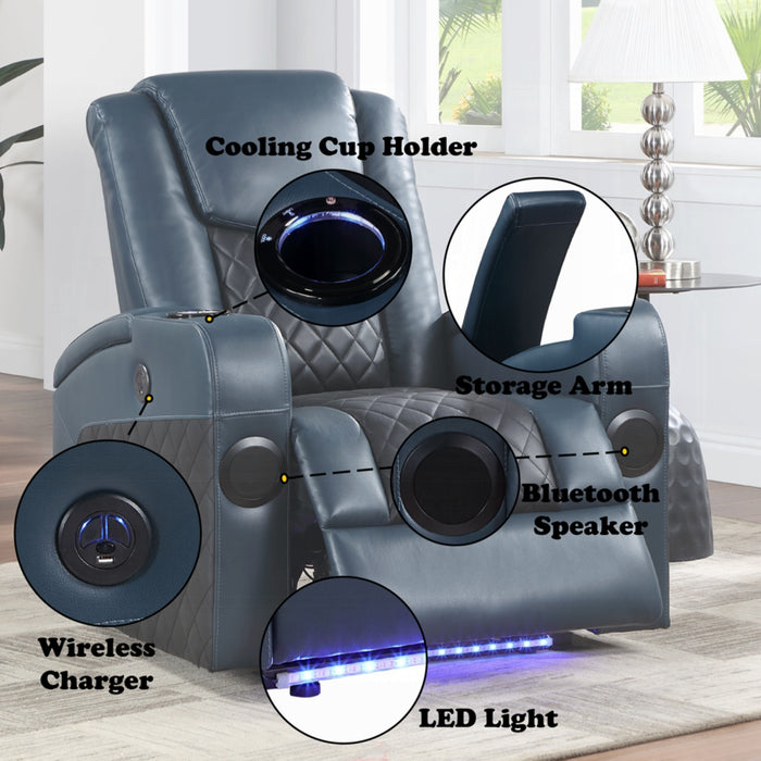 ACME Alair Power Motion Recliner W/Bluetooth, Wireless Charger & Cupholder - Bed & Sofa Hub