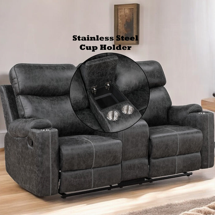 ACME Hirah Motion Loveseat w/Console & USB Port - Bed & Sofa Hub