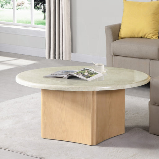 ACME Qwin Coffee Table W/Marble Top - Bed & Sofa Hub
