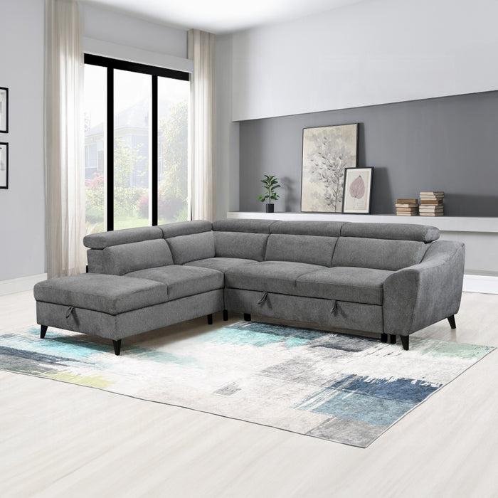 ACME Wrenley Sectional Sofa W/Sleeper & Storage - Bed & Sofa Hub