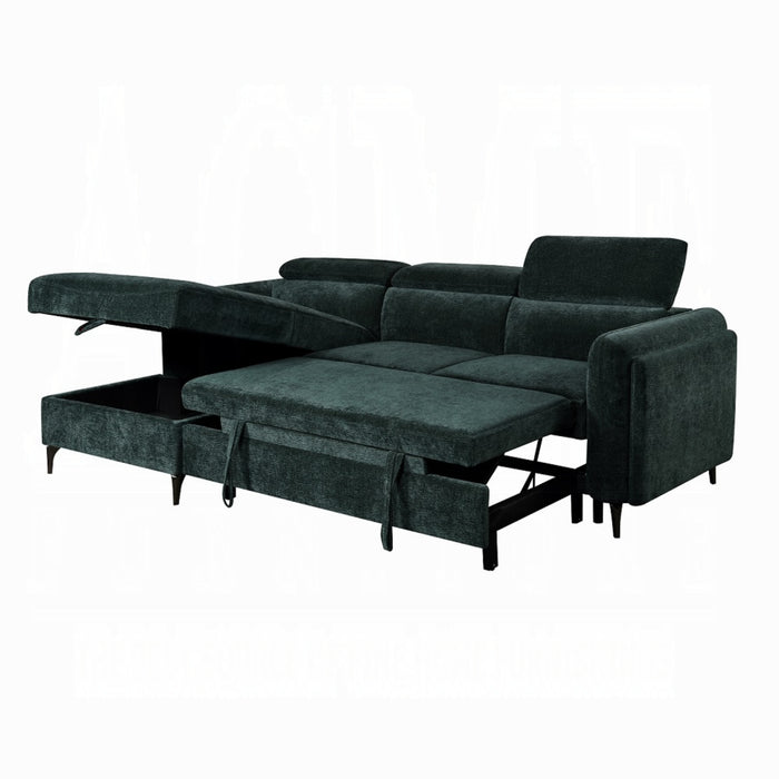 ACME Zadok Sectional Sofa W/Sleeper & Storage - Bed & Sofa Hub