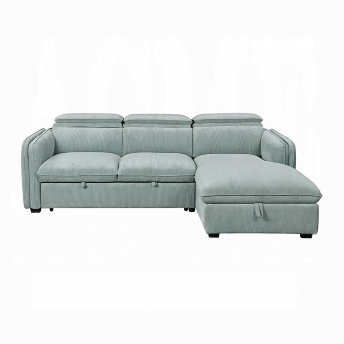 ACME Zavala Sectional Sofa W/Sleeper & Storage - Bed & Sofa Hub