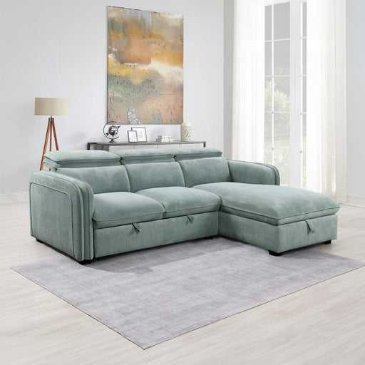 ACME Zavala Sectional Sofa W/Sleeper & Storage - Bed & Sofa Hub