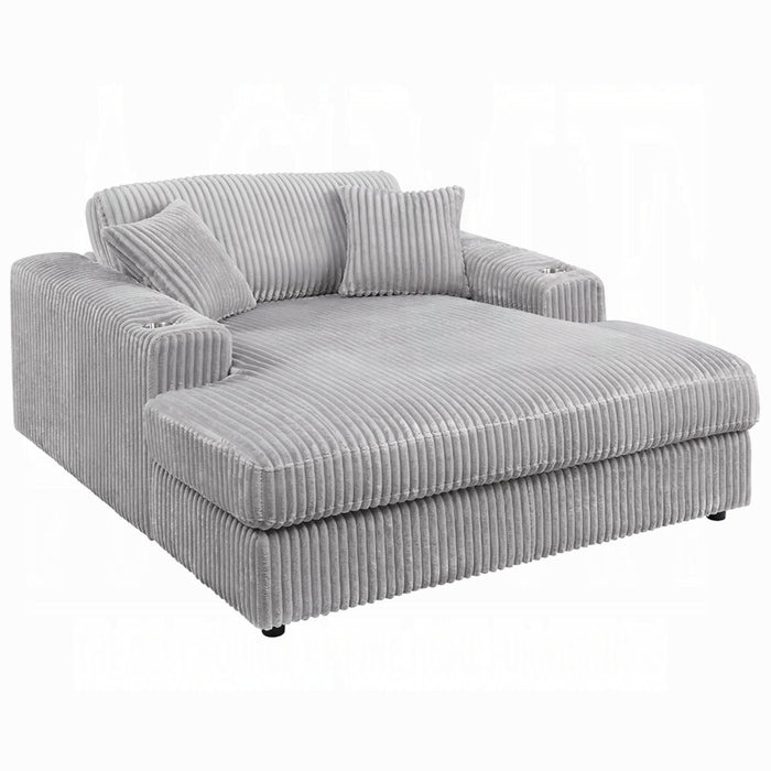 ACME Hilde Chaise w/2 Pillows - Bed & Sofa Hub