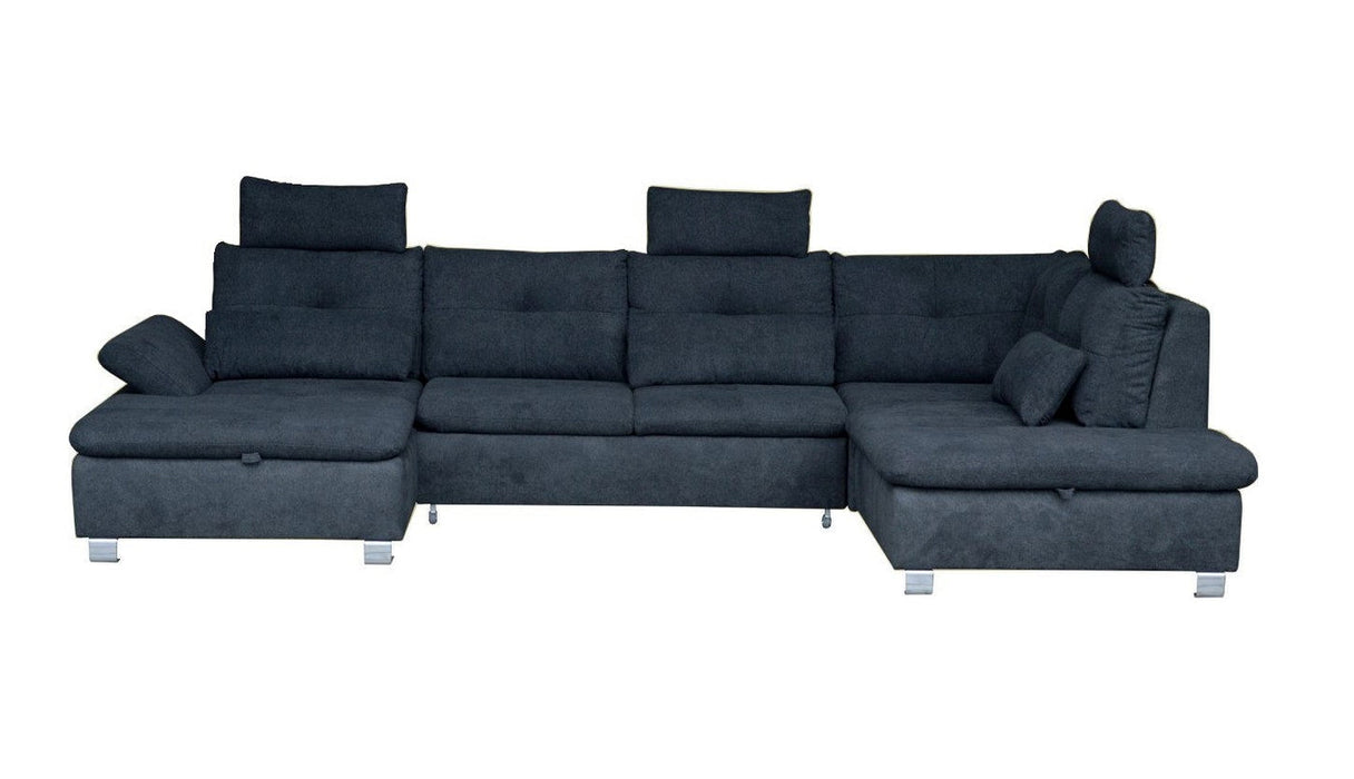 Maxima House Sectional Sleeper Sofa MADEIRA U-Shape with storage BEN057 - Bed & Sofa Hub
