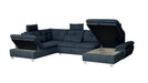 Maxima House Sectional Sleeper Sofa MADEIRA U-Shape with storage BEN057 - Bed & Sofa Hub