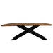 Maxima House Otto Oak Wood Dining Table with Metal Legs - Bed & Sofa Hub