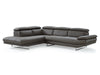 Whiteline Modern Living Pandora Sectional SL1351L-DGRY - Bed & Sofa Hub