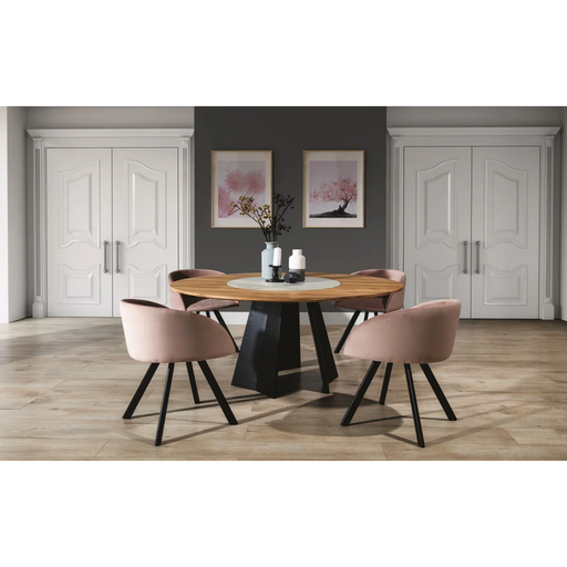 Maxima House Solid Oak Wood Round Dining Table Oriana - Bed & Sofa Hub
